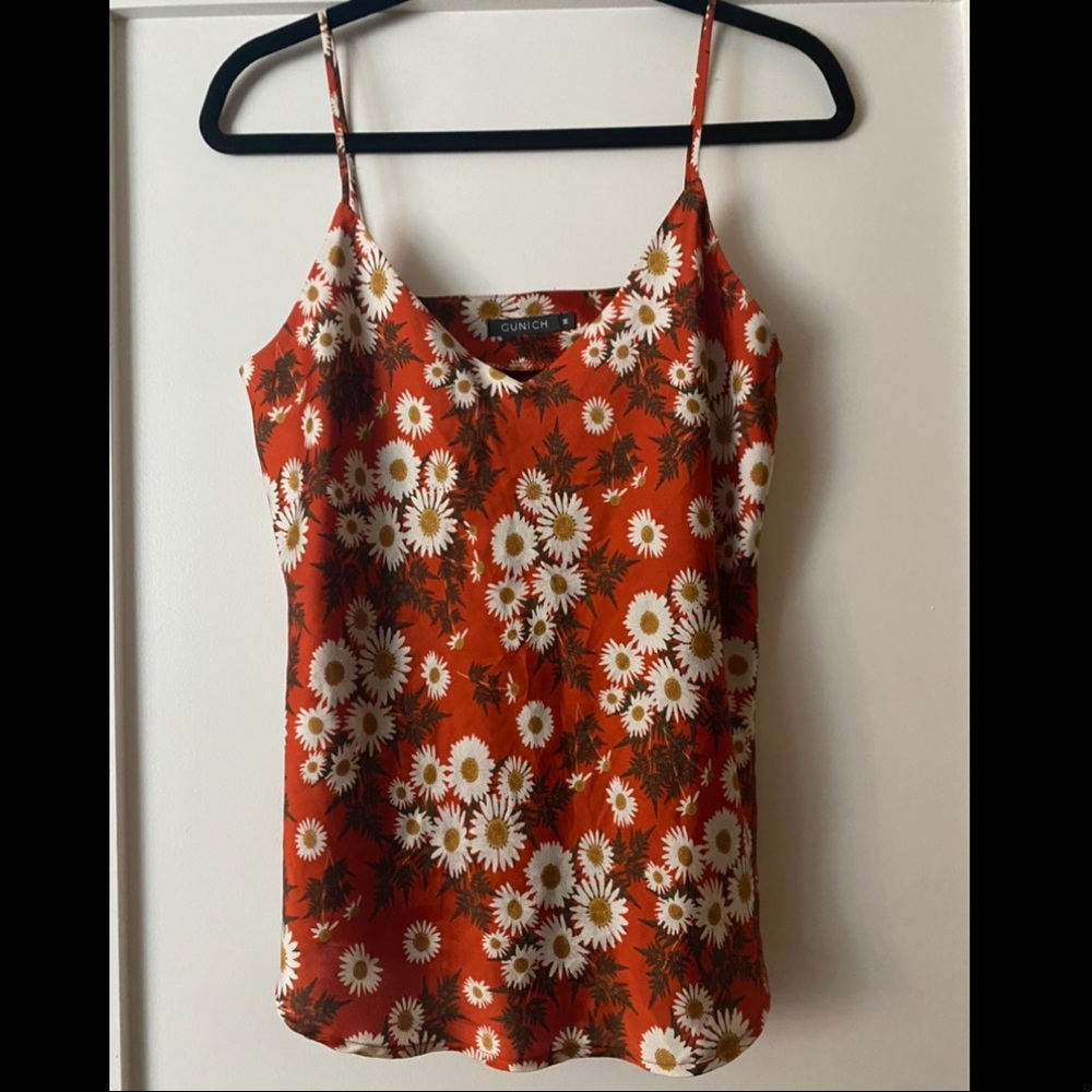Orange daisy tank top (M)